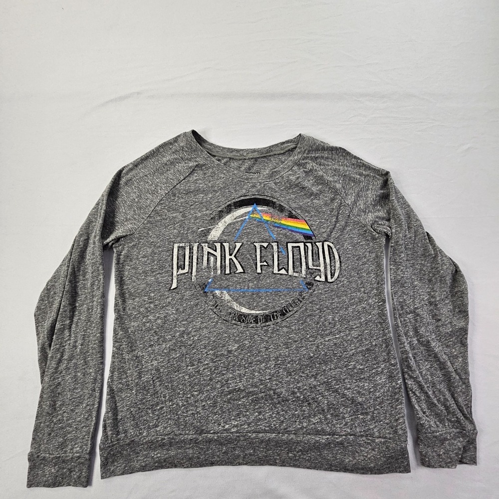 Pink‎ Floyd Dark Side of the Moon Gray Long Sleeve T-Shirt Women's L
